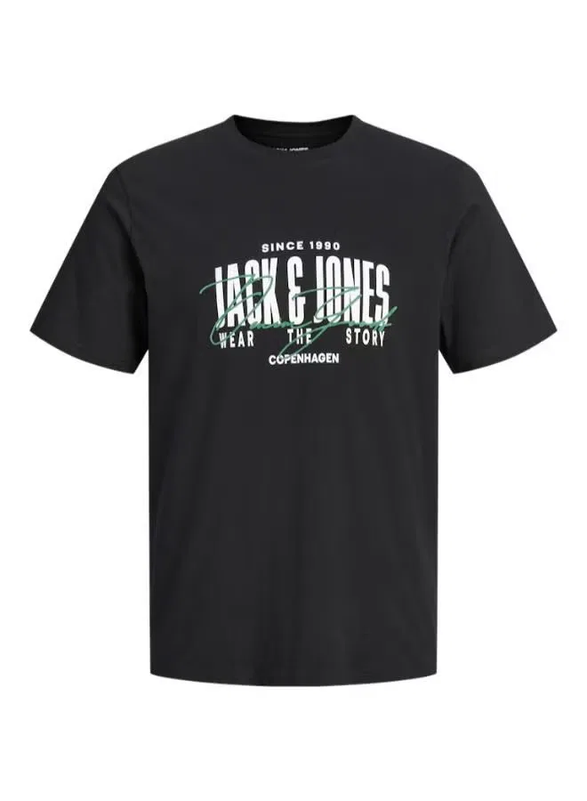 Футболка с принтом Youth crew neck Jack & Jones Junior, черный
