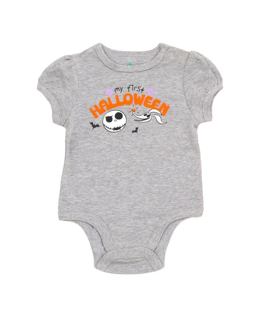 Комплект из боди, штанов и повязки на голову с принтом Nightmare Before Christmas, Grey Jack Skellington — фото 2