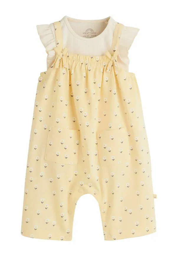 Комплект из топа и шорт с цветочным принтом Regular fit Next, Yellow, желтый
