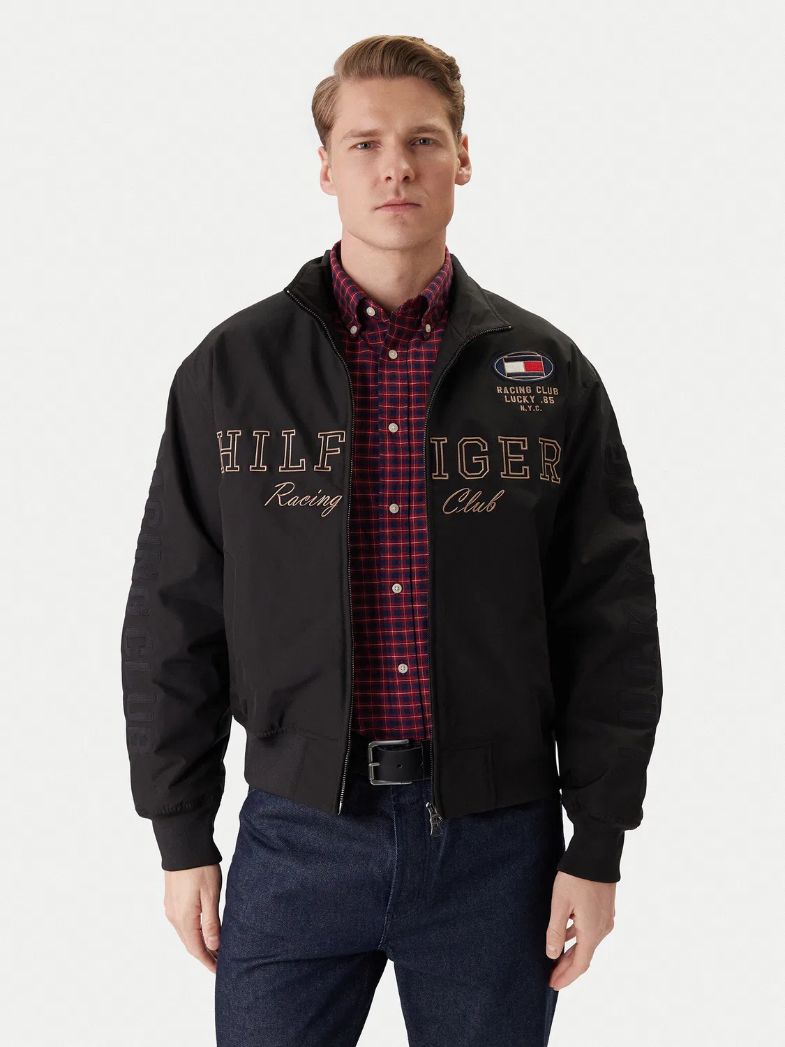 Мужской бомбер стандартного кроя Racing Tommy Hilfiger, черный