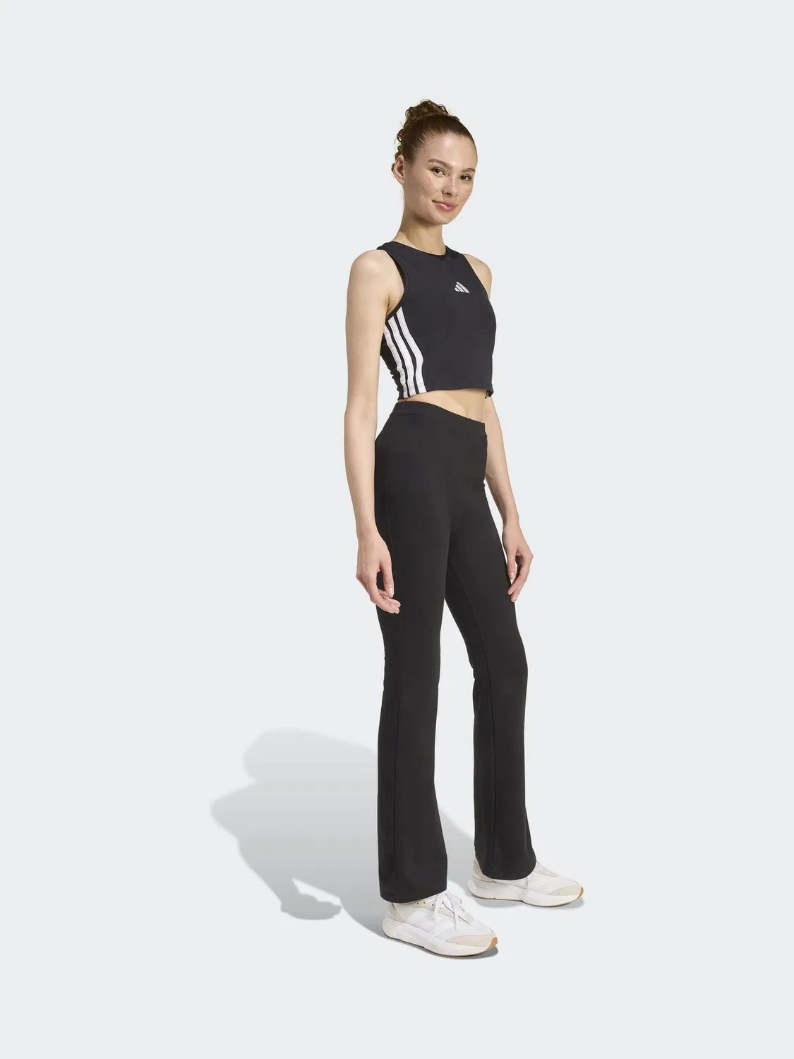 Топ набивной adidas Essentials 3-Stripes, черный — фото 3