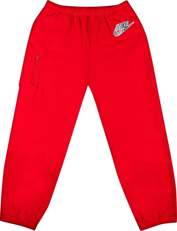 Спортивные брюки Supreme x Nike Cargo Sweatpant 'Red', красный — фото 2
