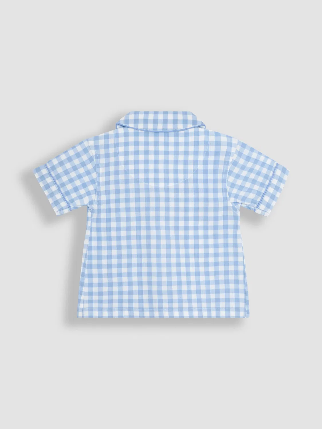 Пижама хлопковая Woven Classic Pyjamas Jojo Maman Bébé, синяя в клетку — фото 3