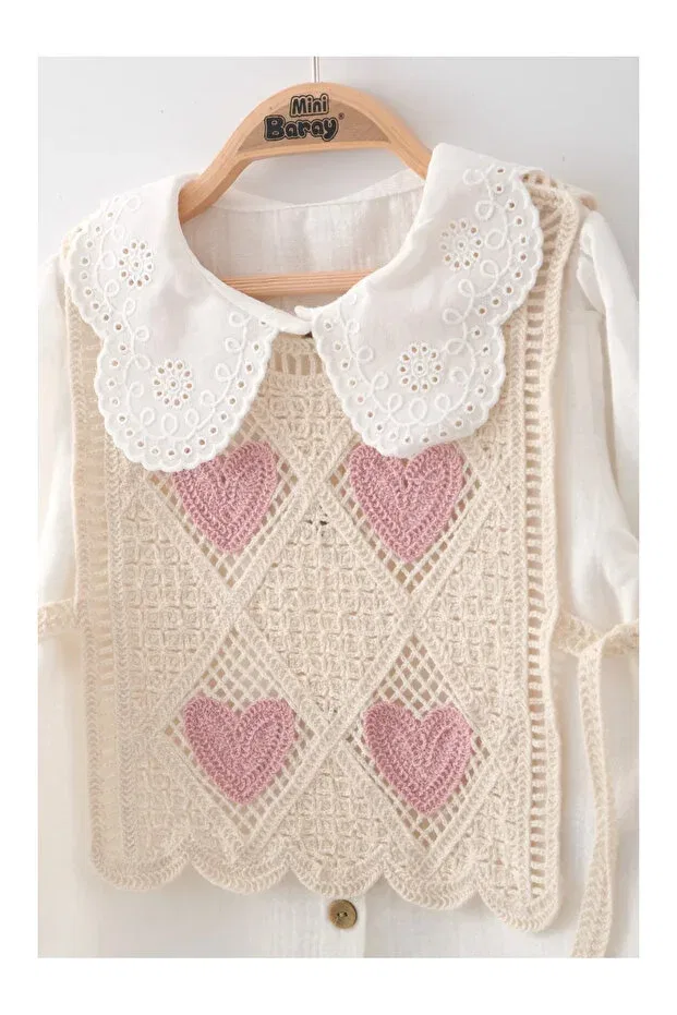 Детский комплект для девочек с кружевным воротником Basics Mini Baray, Rose Dry — фото 4