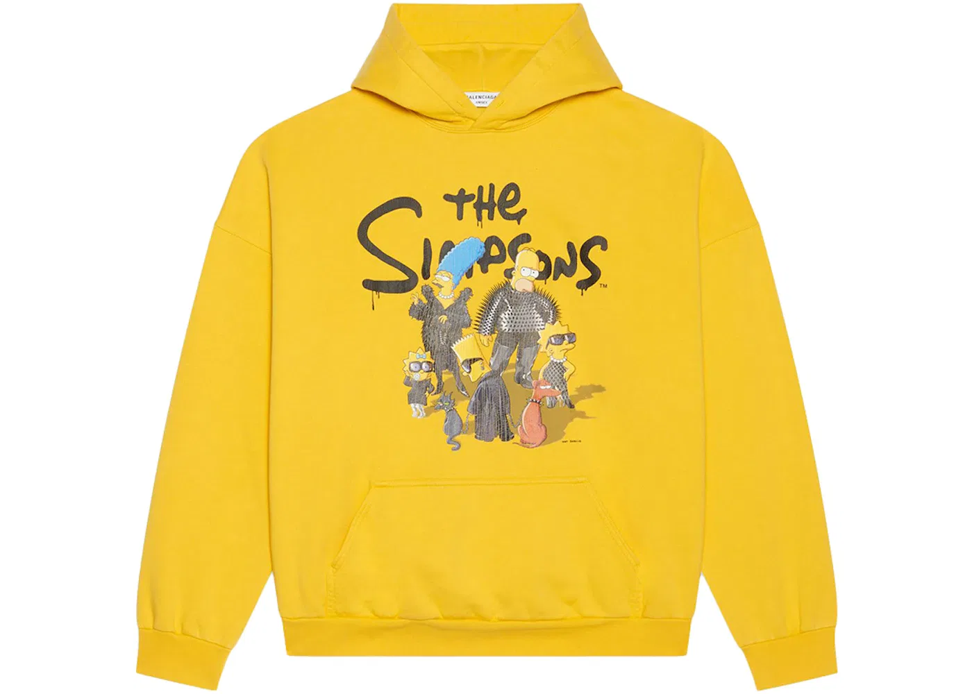 Женский худи свободного кроя Balenciaga x The Simpsons Hoodie, Yellow