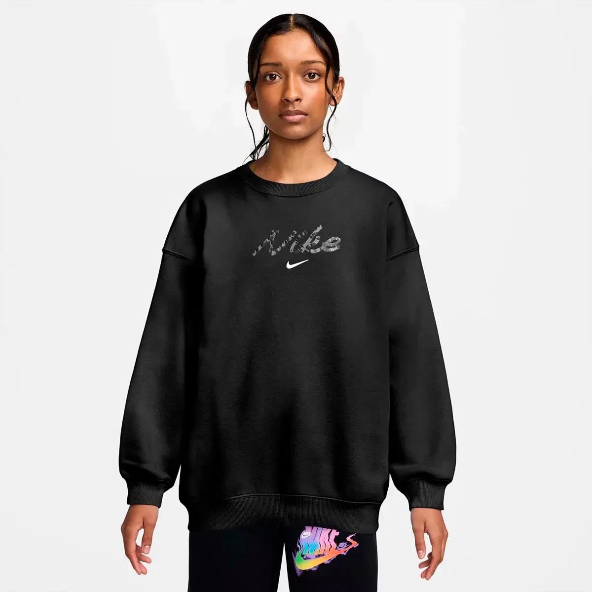 Детская худи для девочек из флиса Nike, Negro