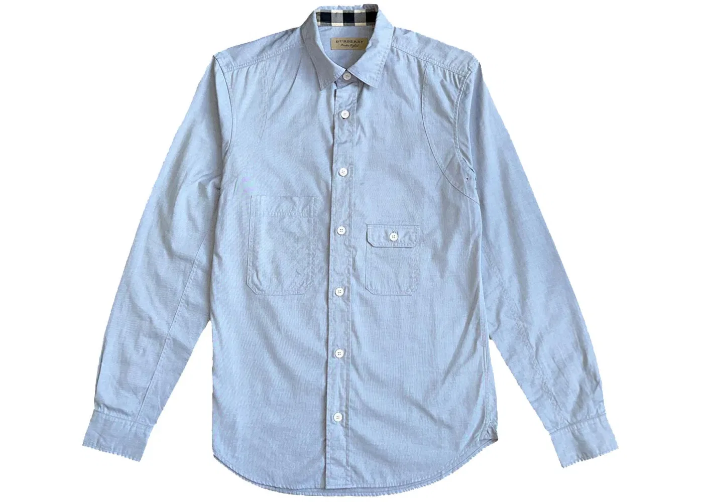Мужская рубашка с отделкой в клетку Burberry, Mineral Blue