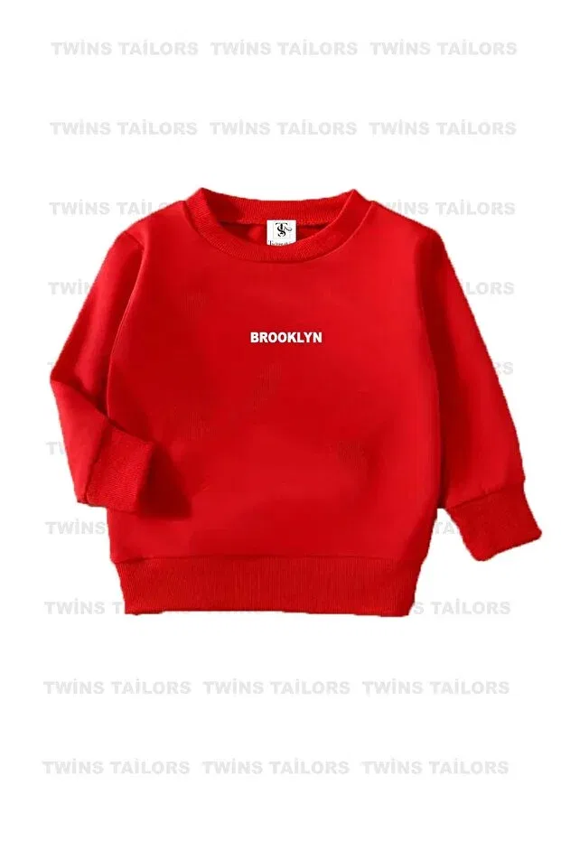 Детские свитшот для девочек с принтом 3-pack Brooklyn Twins Tailors, Saks Blue-Red-Black — фото 3
