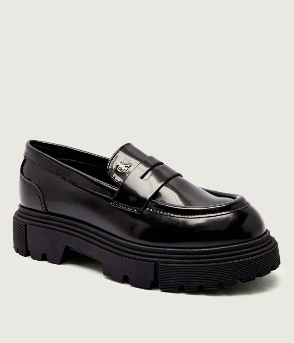 Детские лоферы для девочки из экокожи Loafer Calvin Klein Jeans, черный