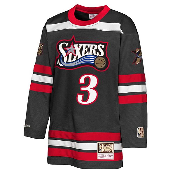 Хоккейная футболка Youth Allen Iverson Philadelphia 76ers Maxxed Out 20 черная Mitchell & Ness — фото 3