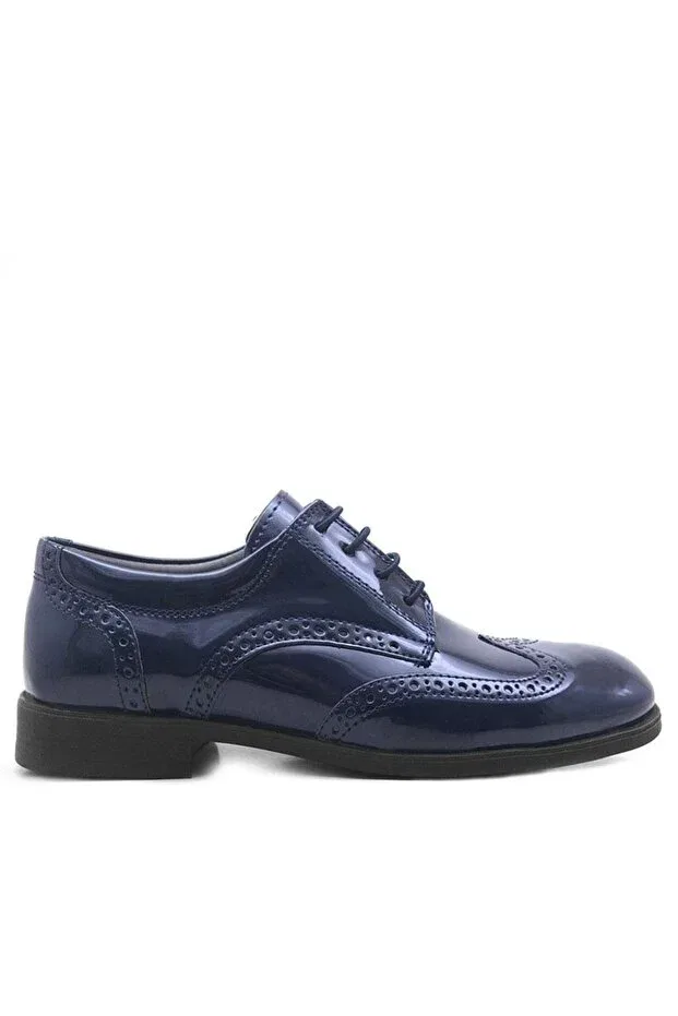 Детские туфли для мальчиков классические на шнуровке Titan Rakerplus, Navy Blue — фото 3