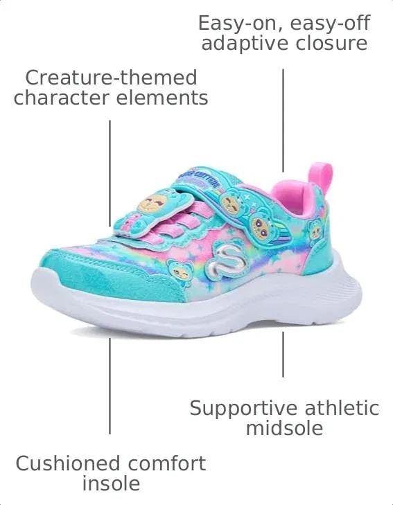 Детские кроссовки для девочек Cutie Critters Skechers, Turquoise/Multi — фото 3