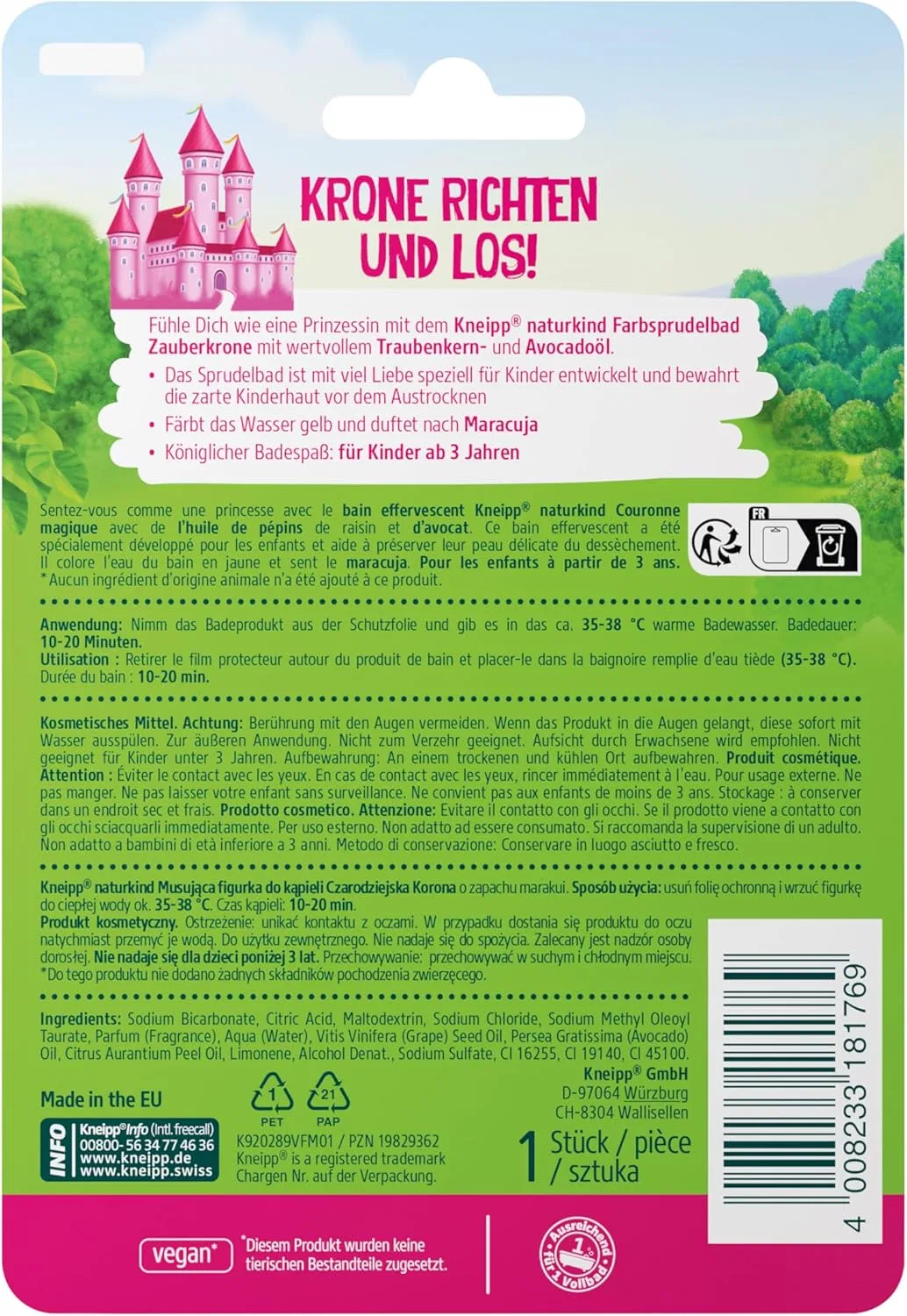 Бомбочка для ванны Kneipp Naturkind Magic Crown, 90 г, Мультиколор — фото 2