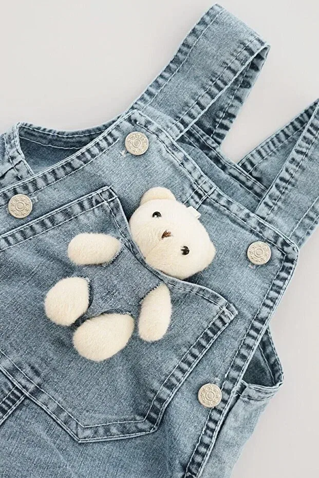 Детский комбинезон джинсовый с коротким рукавом Tuobebe, Blue — фото 3
