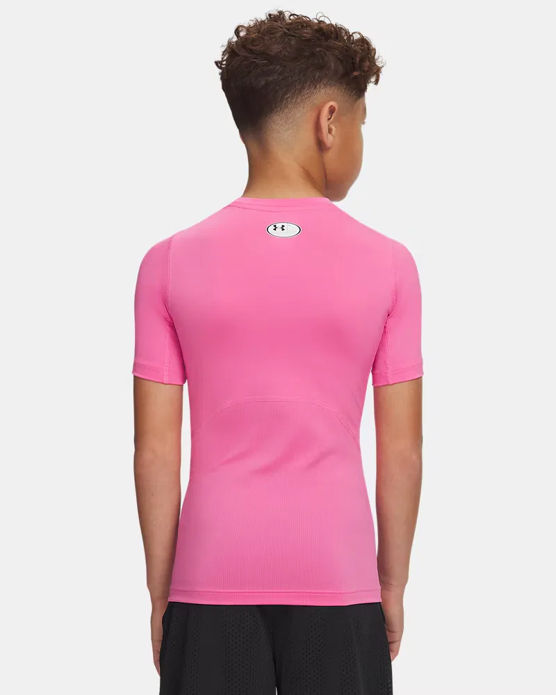Футболка с коротким рукавом быстросохнущая HeatGear Armour UnderArmour, Pink Frenzy/White — фото 2