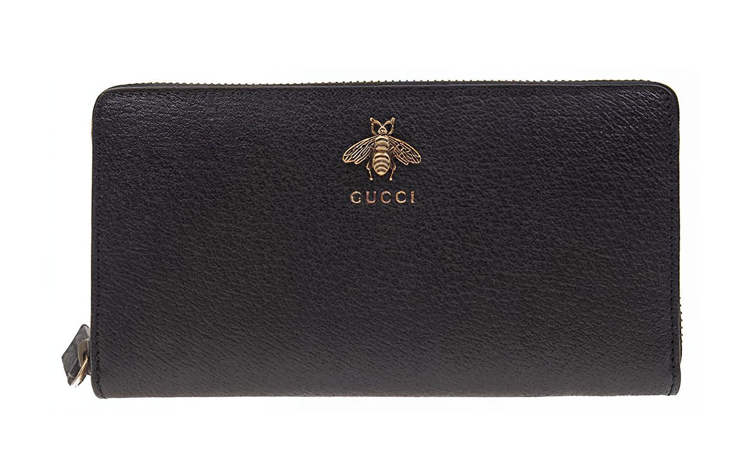 

Кожаный кошелек Unisex Black GUCCI из коллекции Animalier