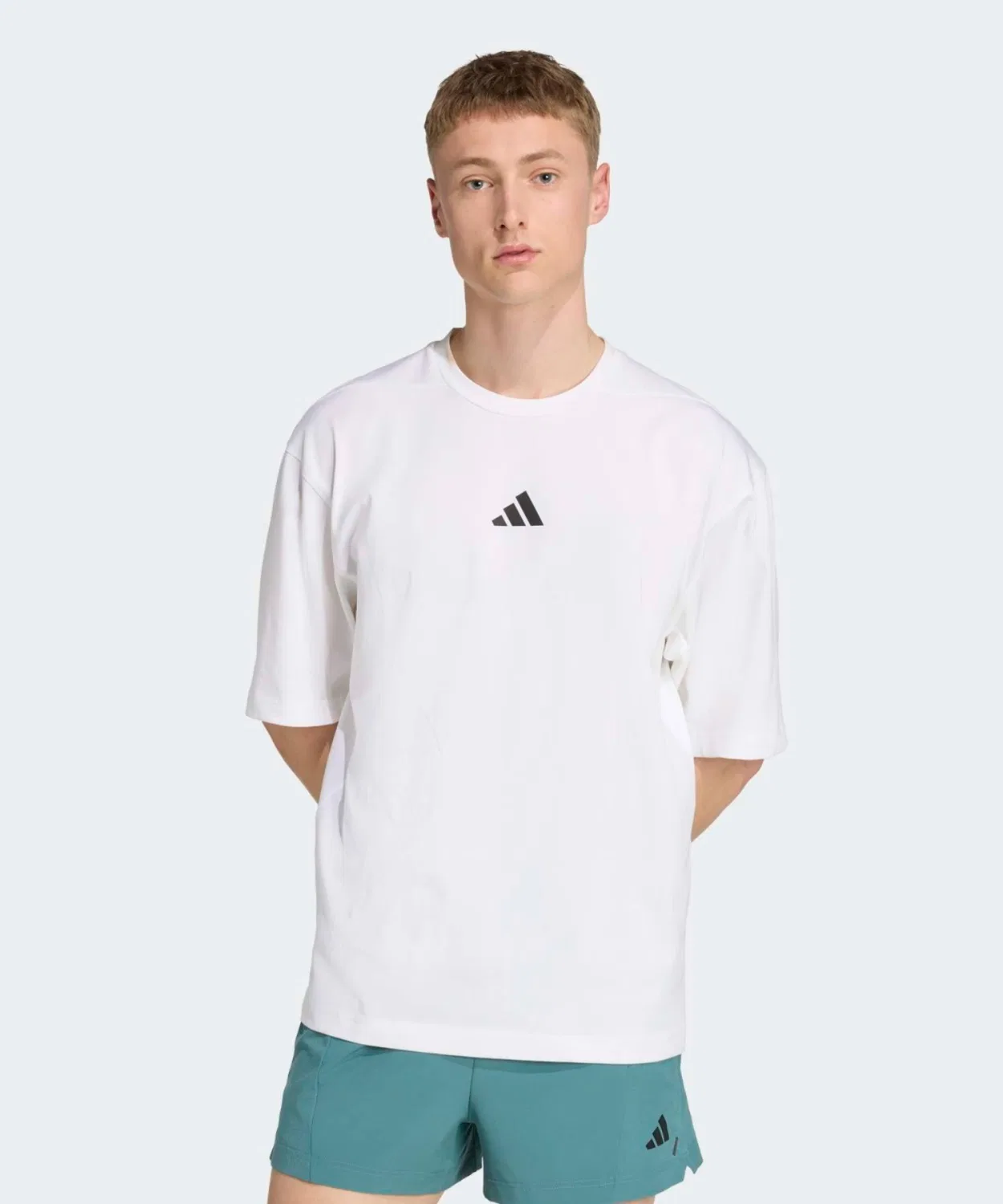 Мужская футболка оверсайз с коротким рукавом Power Adidas, Белый