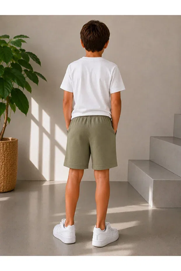 Детские шорты для мальчиков с принтом Palm Tree Patterned We&Me, Khaki — фото 3