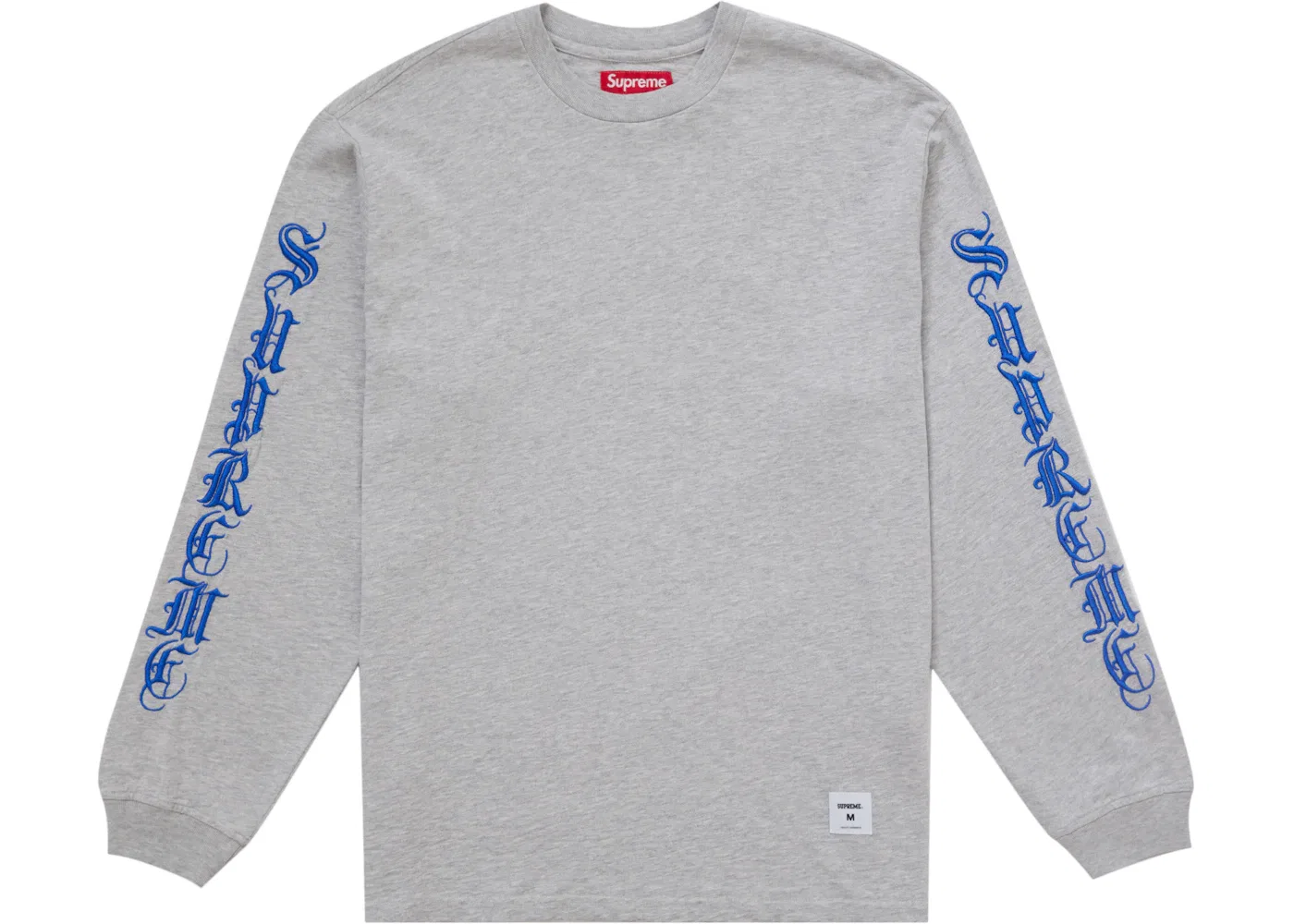 Мужская футболка с длинным рукавом Supreme Old English L/S Top, Heather Grey