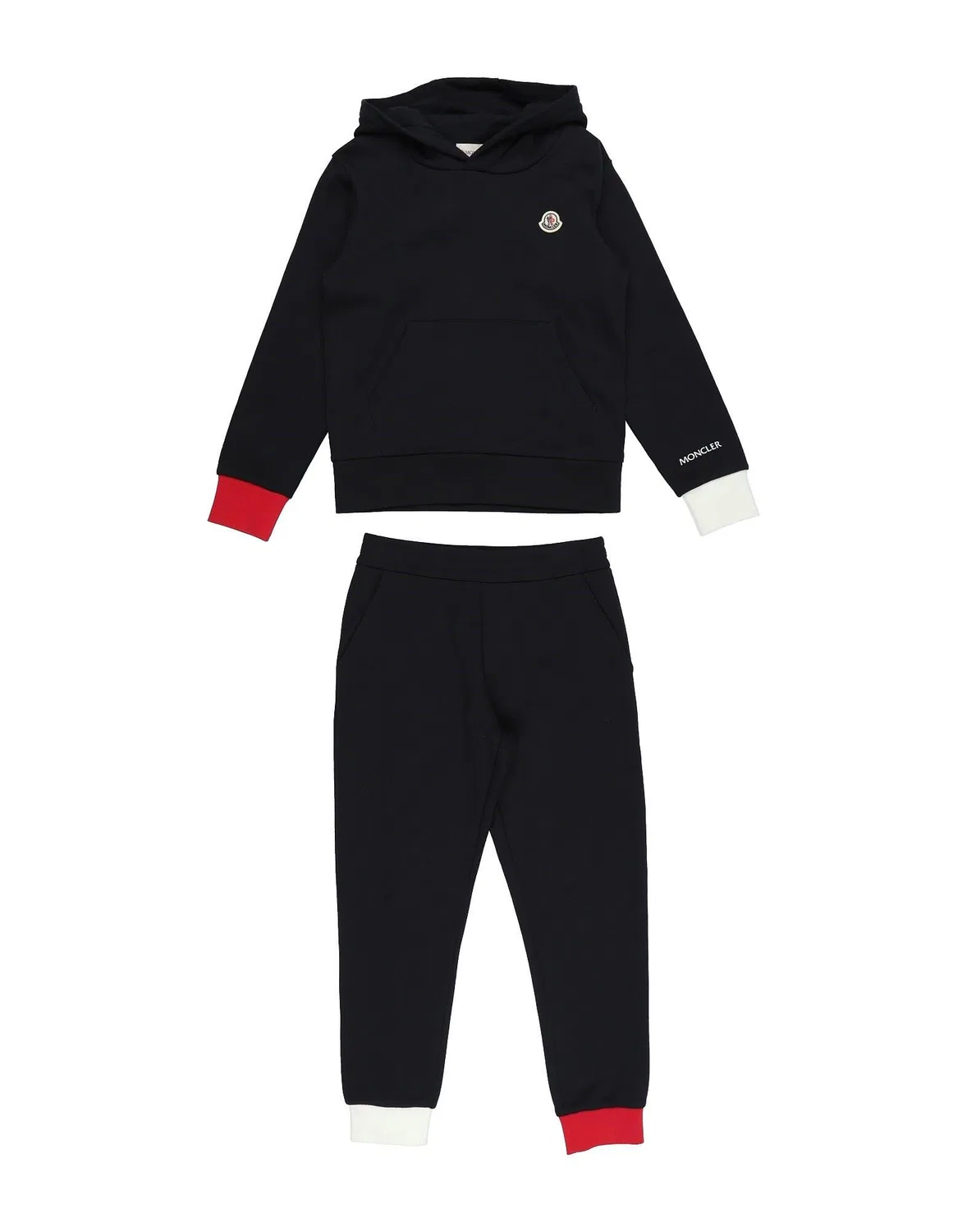 Подростковый спортивный костюм из флиса с капюшоном Moncler, темно-синий