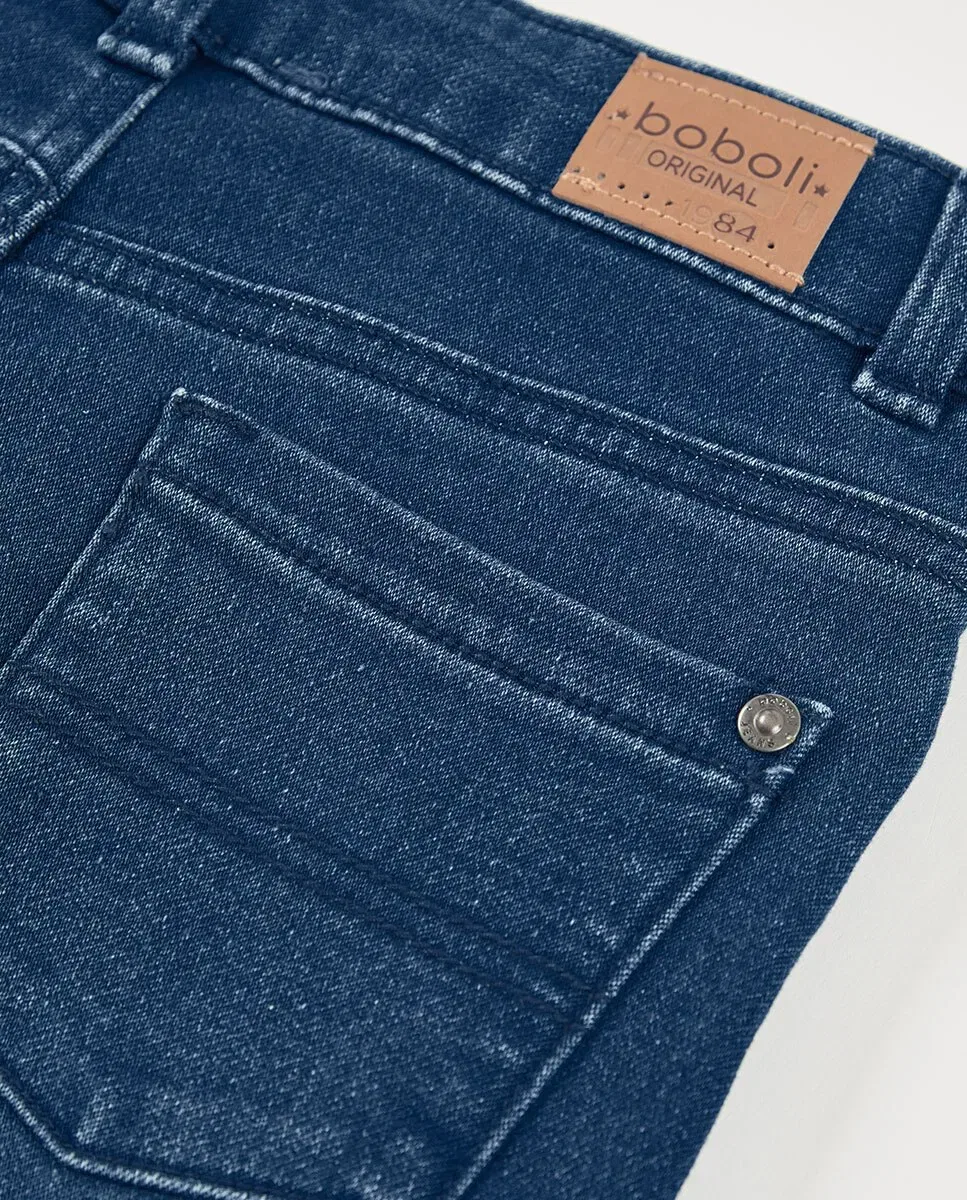 Детские джинсы для мальчиков прямого кроя с высокой посадкой Boboli, Azul Denim — фото 4