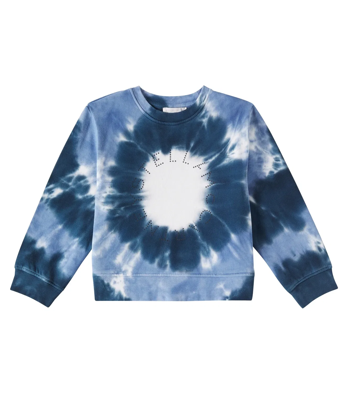Свитшот хлопковый с логотипом в технике тай-дай Stella Mccartney Kids, синий