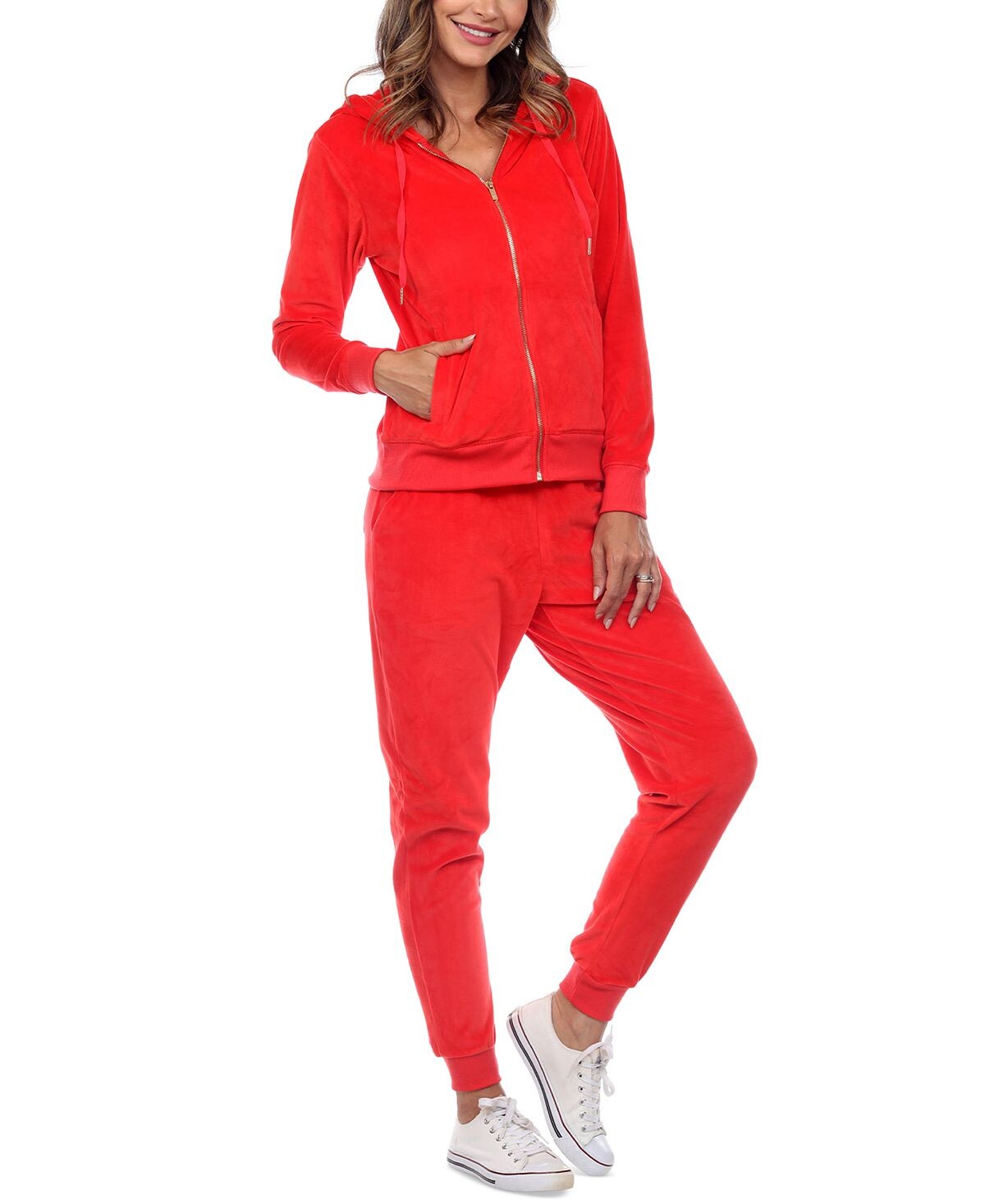 

Женский велюровый спортивный костюм loungewear 2pc set White Mark, ярко-красный