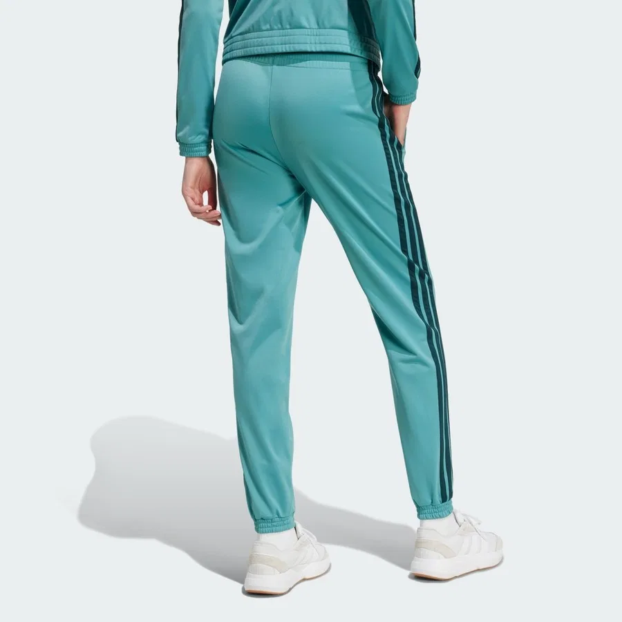 Спортивные штаны с 3 полосами и кнопками Iconic 3-Stripes Snap Track Pants adidas, Зеленый — фото 2