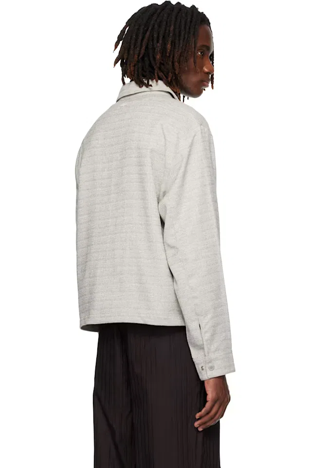 Серая коркая фактурная куртка Lacoste — фото 3
