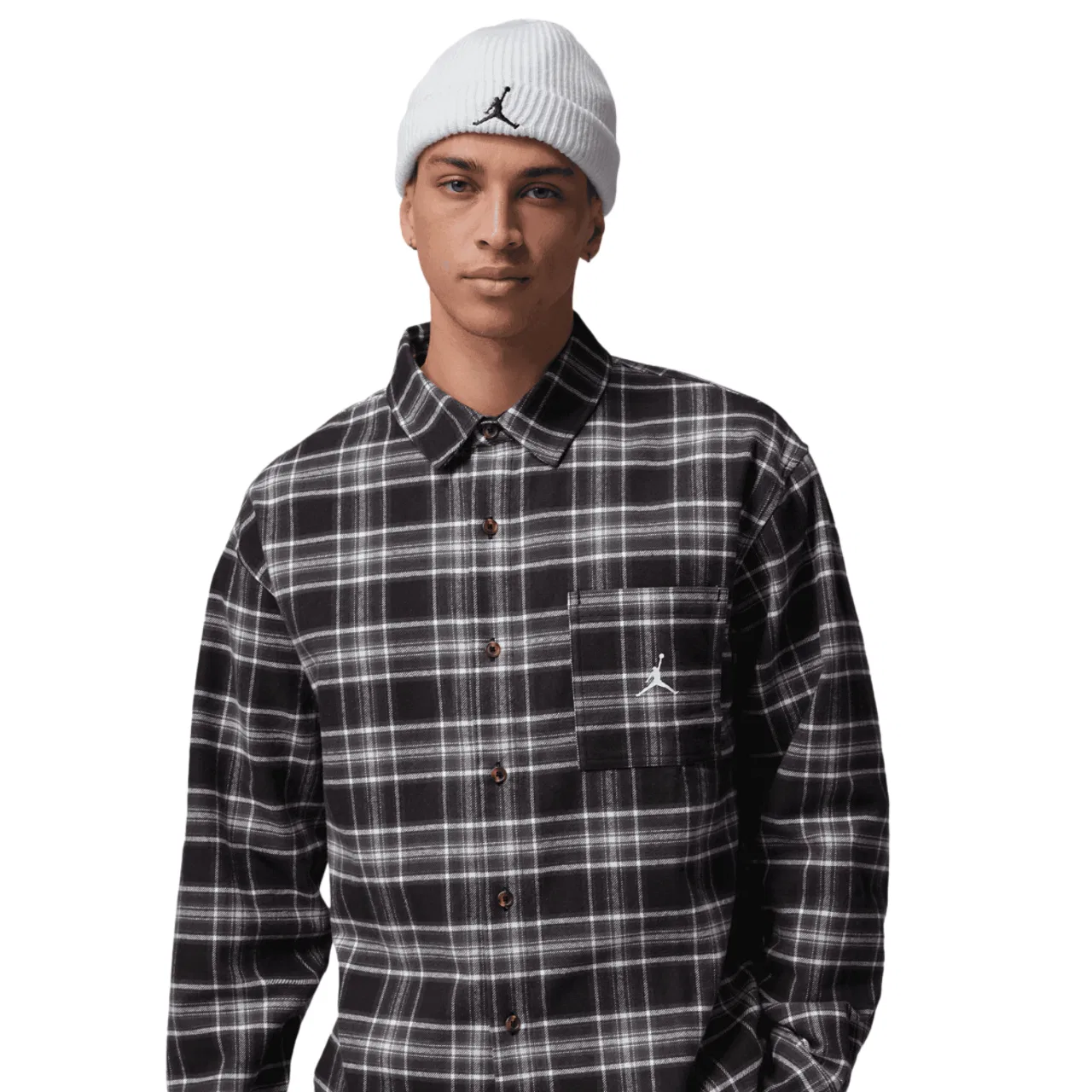 Фланелевая рубашка с длинным рукавом Brooklyn Flannel Graphic Long Sleeve Jordan, цвет Black/Sail