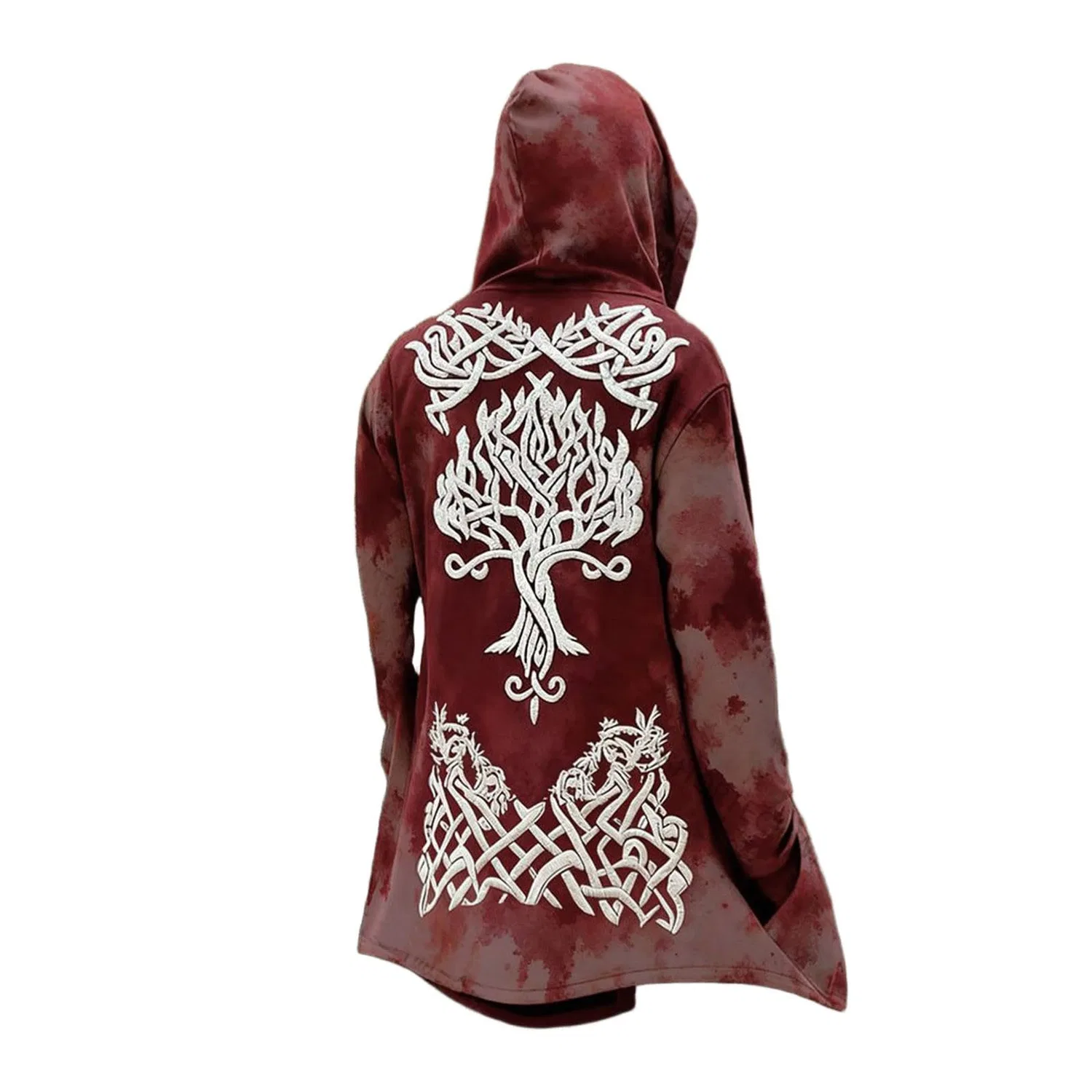 Мужское пальто с капюшоном и молнией Medieval Knit, Rosso #24 — фото 4