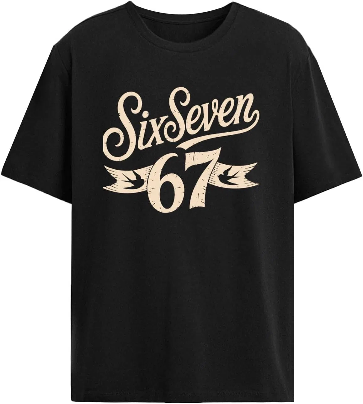 Мужская футболка с принтом Six Seven, Allblack
