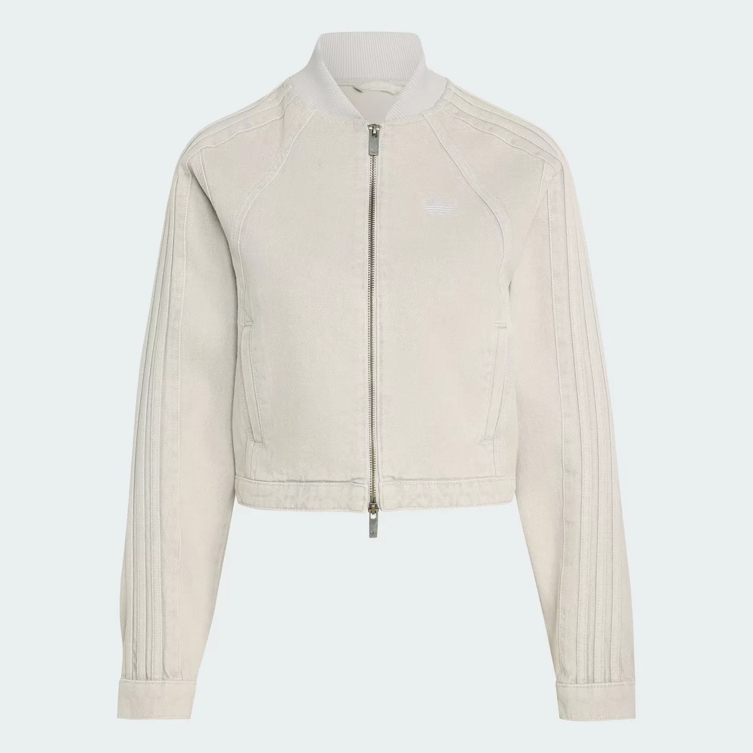 Женская джинсовая куртка приталенного кроя SST 2.0 Denim Tracktop Adidas Originals, светло-серый деним — фото 4