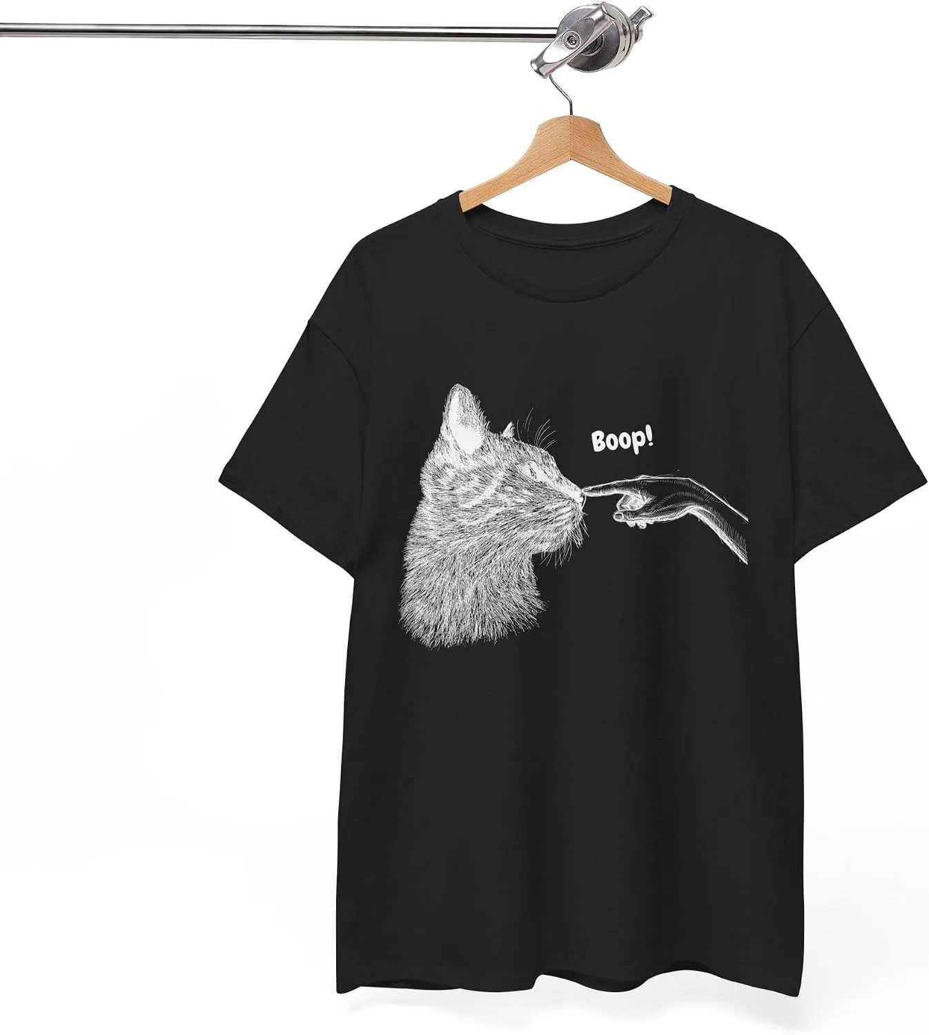 Женская футболка с принтом Boop Cat, чёрный — фото 4