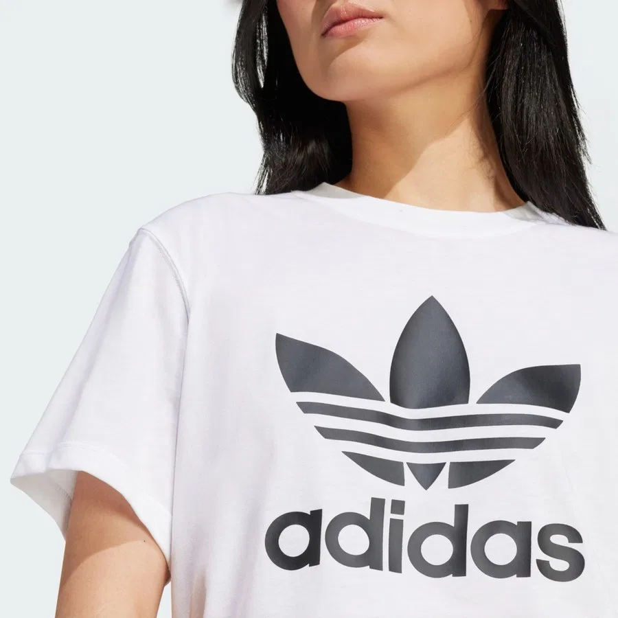 Футболка с широким кроем Adicolor Trefoil Boxy Tee adidas, Белый — фото 4