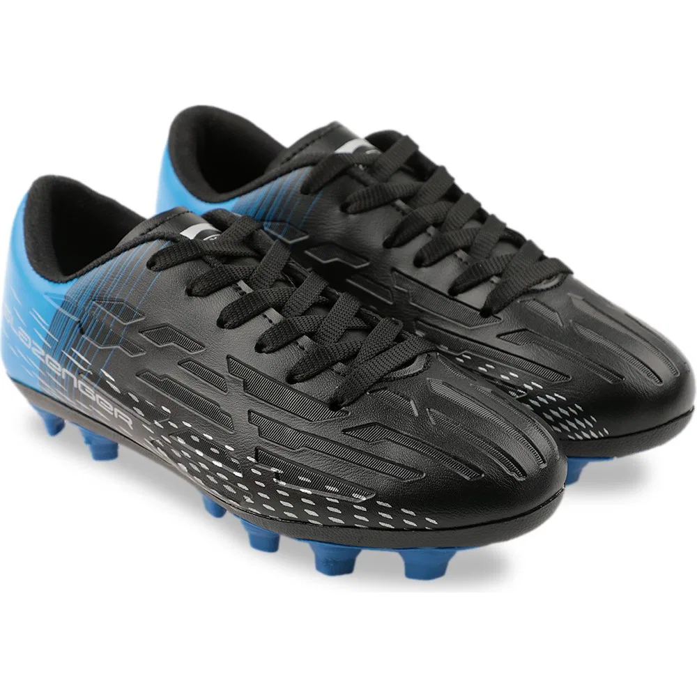 Детские футбольные бутсы для мальчиков на шнуровке Score I Krp Black Saks Blue Slazenger — фото 2