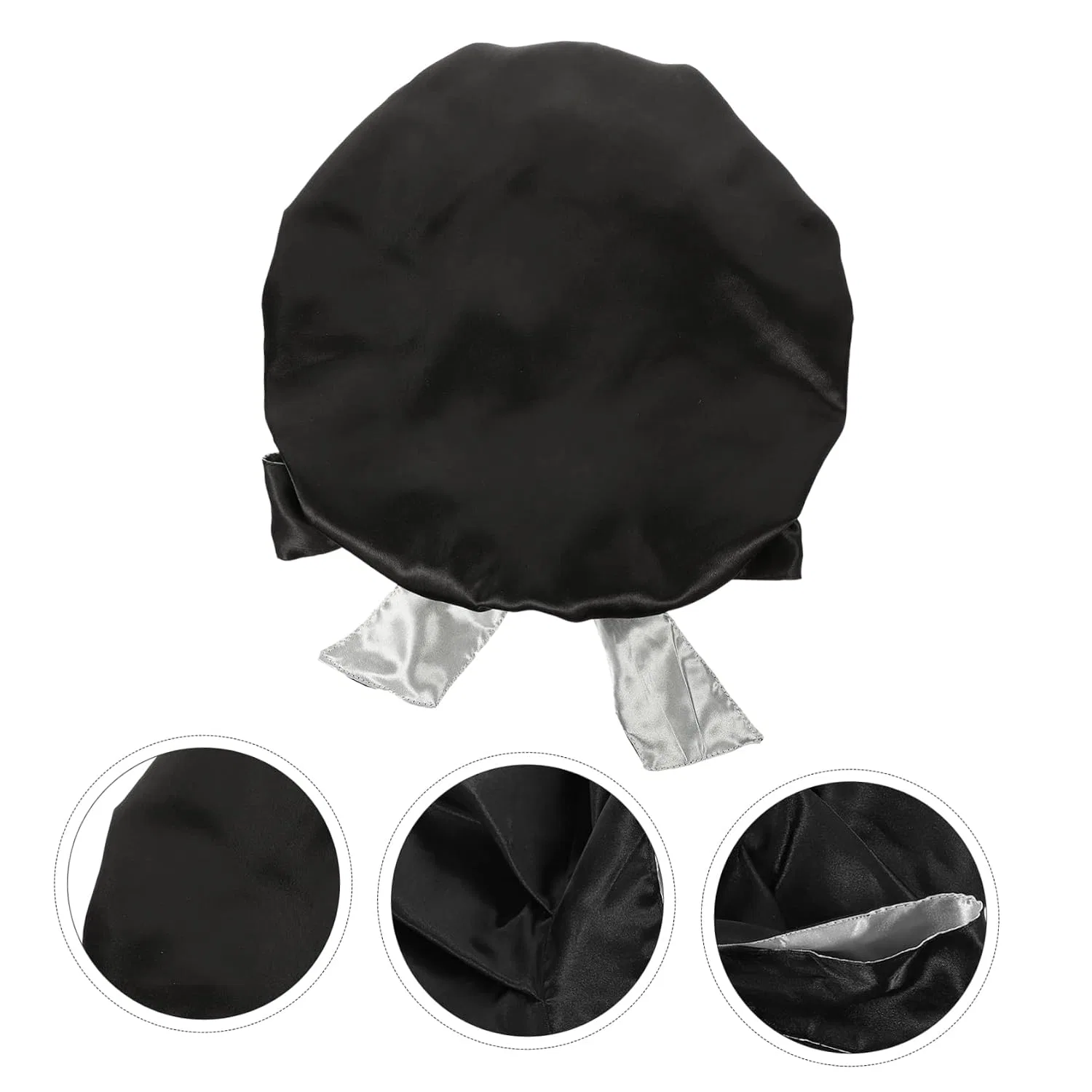 Шапочка для душа Satin, MAGICLULU, 3 шт, 33x33 см, Schwarz — фото 2