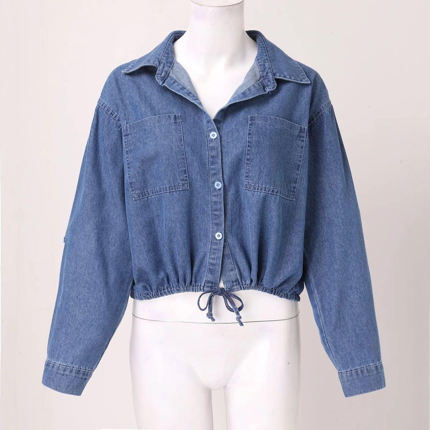Женская джинсовая куртка с длинным рукавом Urban Tailor, Blu Scuro — фото 2