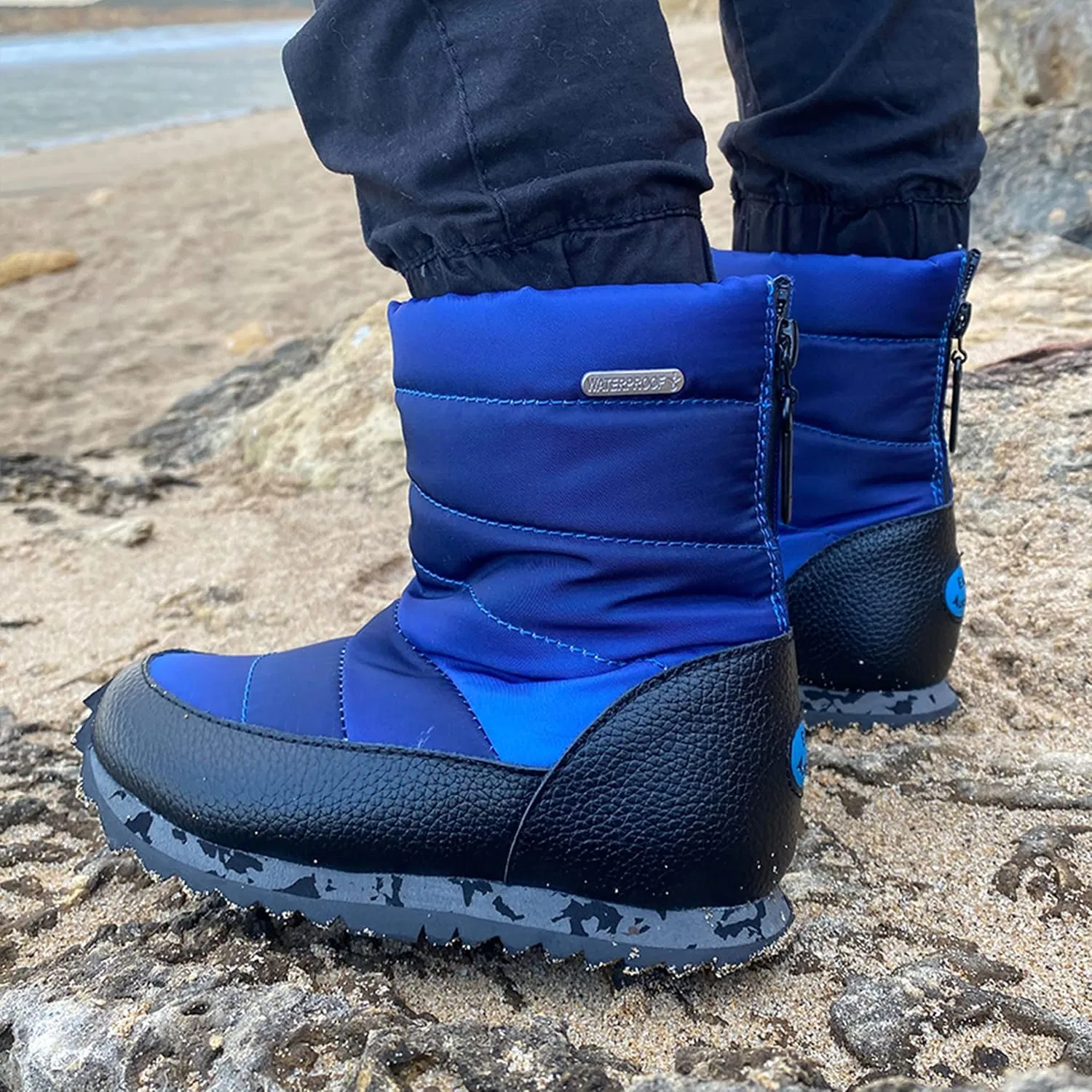 Детские сапоги для девочек из шерсти водонепроницаемые Tarlo Kids Wool Waterproof EMU, Midnight — фото 2