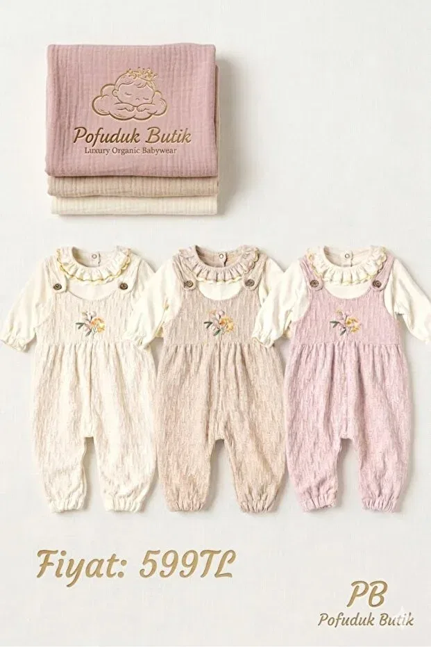 Детский комбинезон для девочек с длинным рукавом Pofudukbutik, Nude Color