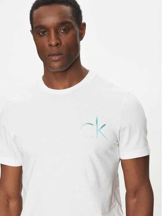 Футболка regular fit Chest Logo Calvin Klein, белый — фото 4