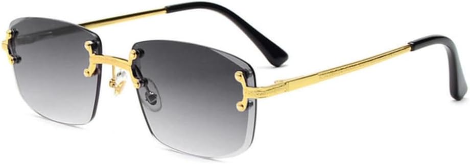 

Мужские солнцезащитные очки в безободковой металлической оправе с градиентным покрытием, в стиле панк, женские очки, маленькие прямоугольные солнцезащитные очки для вождения с защитой от УФ-излучения UV400 WNCKSQ, C10