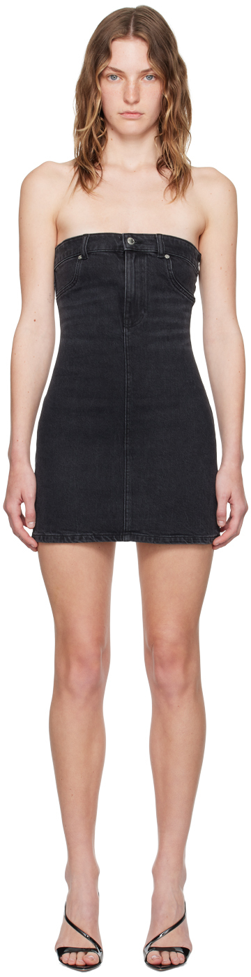 

Черное джинсовое мини-платье Alexander Wang