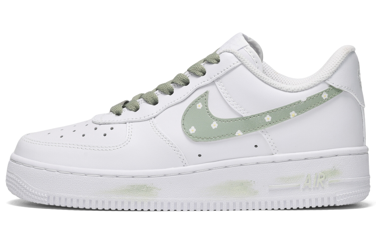 

Кроссовки Nike Air Force 1 Skateboard Shoes Women's Low-Top White Green, зеленый
