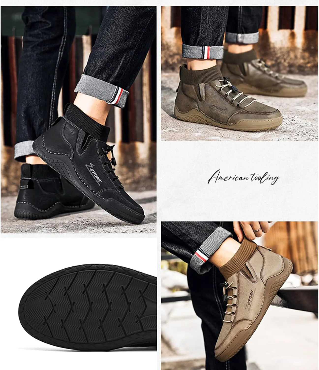 

Мужские высокие кожаные ботинки-чукка Zeberfi с эластичными манжетами, ретро-теплые ботинки на шнуровке с меховой подкладкой и нескользящей подошвой для походов, модные повседневные кроссовки для прогулок на открытом воздухе