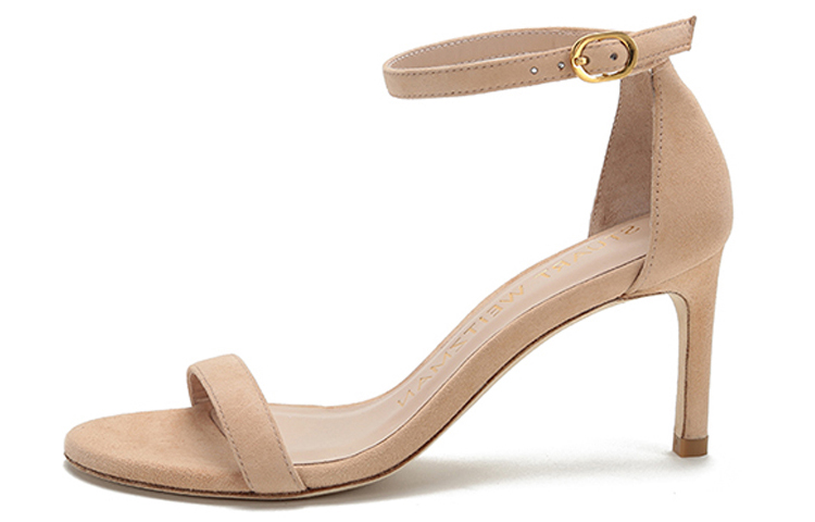 Stuart Weitzman /SW Босоножки с одним ремешком на тонком каблуке 7,5 см, женские, кремового, бежевого и белого цветов