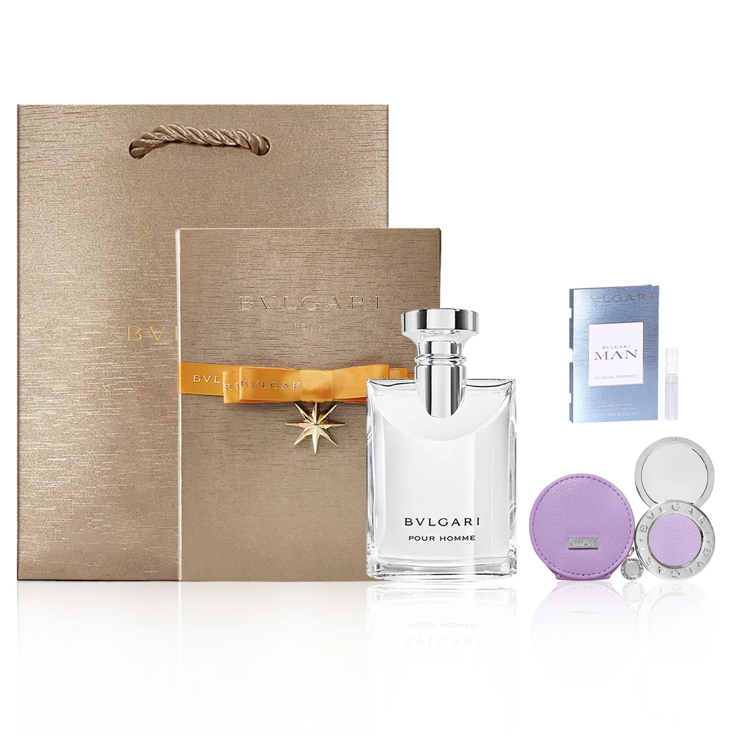 BVLGARI Набор духов унисекс, Darjeeling Tea 100ml + Baijing 5ml + Bulgari Portable Mirror + Gift Box Gift Bag — фото 3