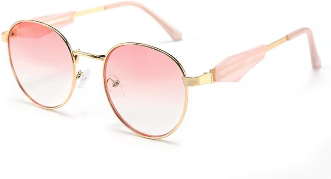 

Женские солнцезащитные очки Fashoin с круглыми дужками и широкой овальной оправой. Популярные солнцезащитные очки с защитой от УФ-излучения UV400 TVTBBVV, Gold Gradient Pink