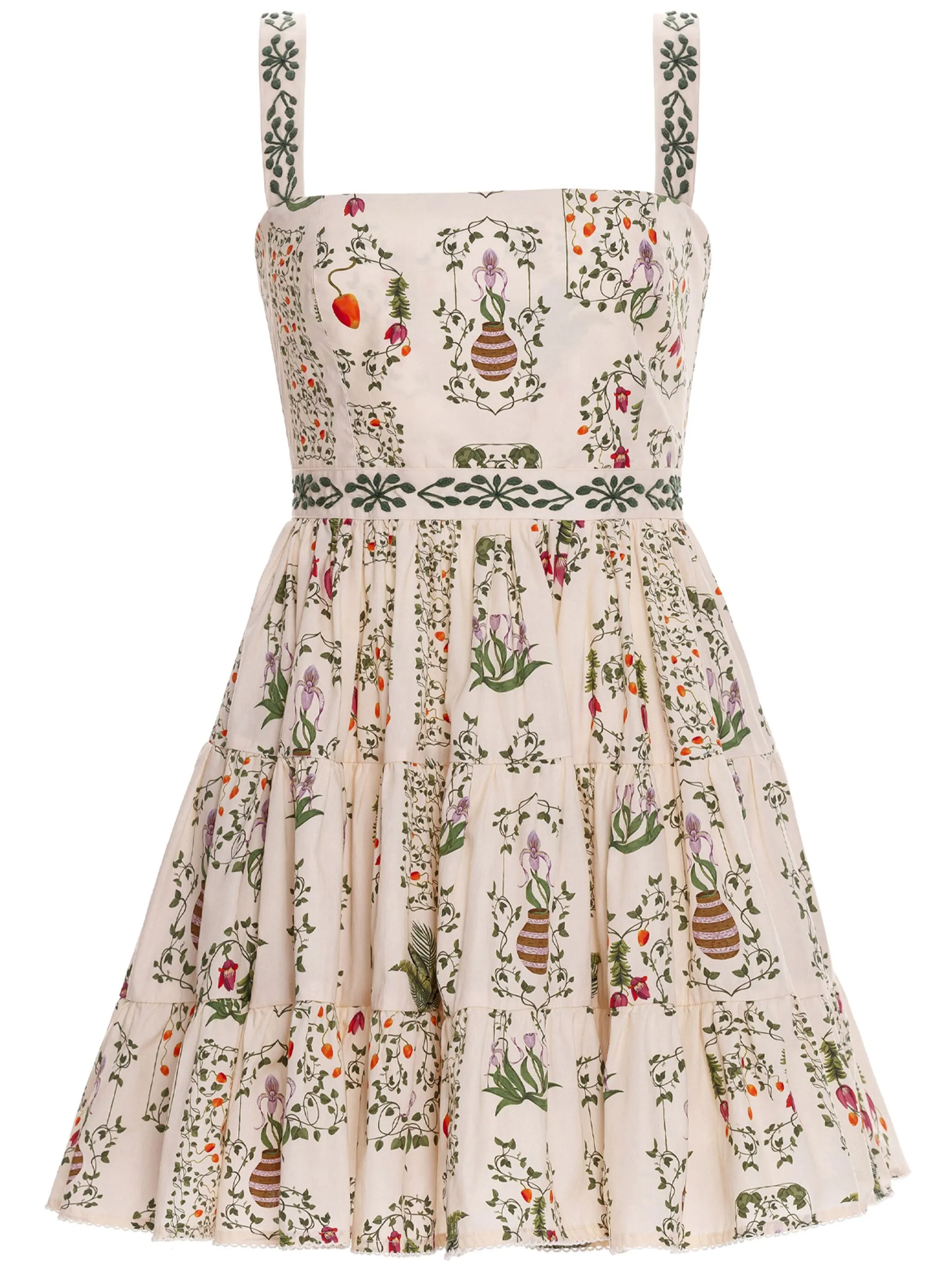 

Платье мини Lima Bouquet с вышивкой Agua By Agua Bendita, бежевый