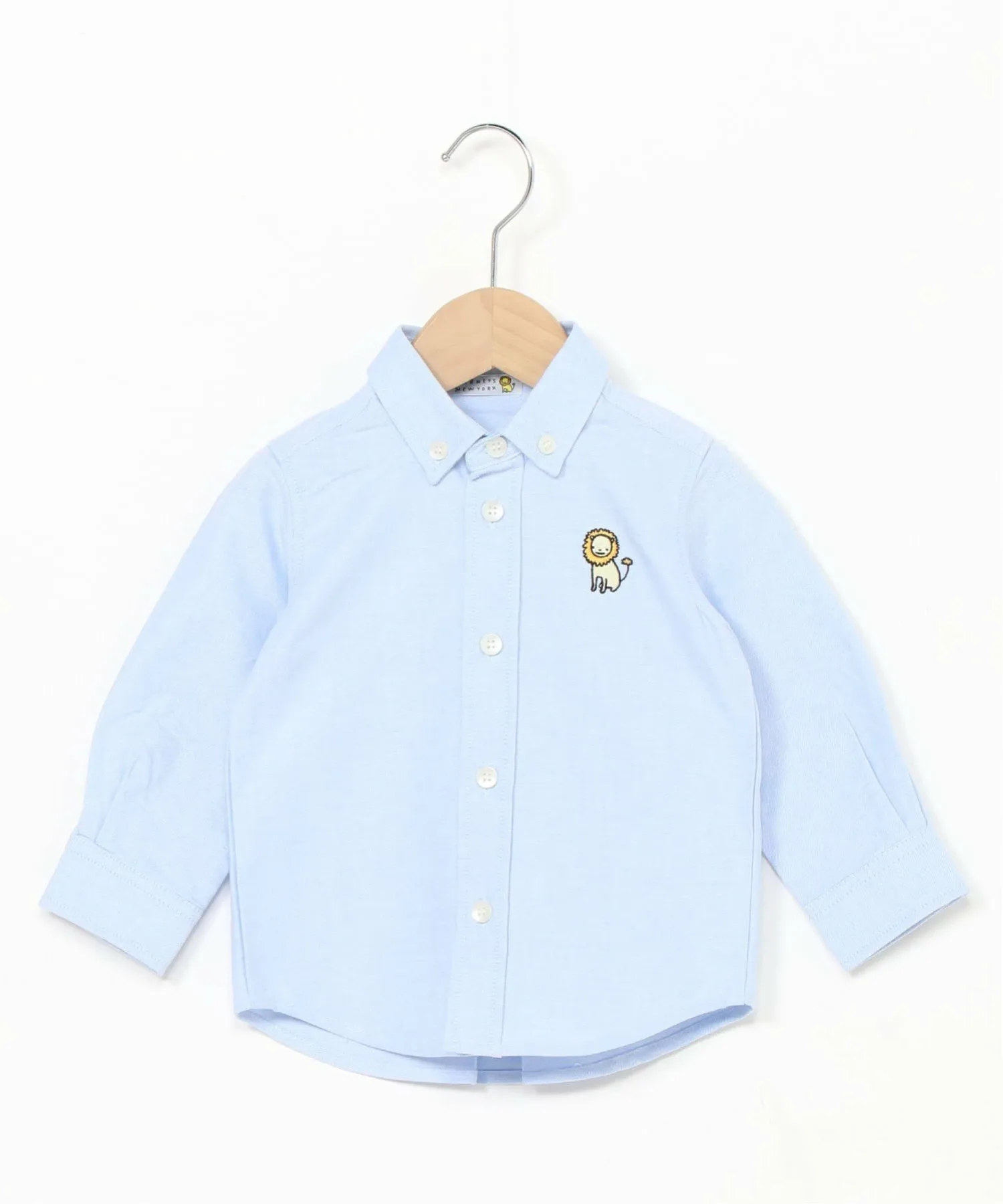 Рубашка с вышитым львом на пуговицах Barneys New York, LT BLUE